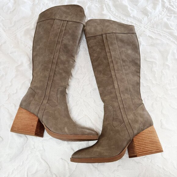 Korks Leather Tall Boots Size 9.5 New - Picture 1 of 7